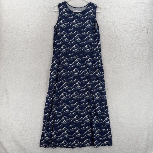 Uniqlo Dresses & Skirts - Uniqlo UT Dress Womens Small Blue Great Wave Maxi Sleeveless Tank Mfa Boston Art